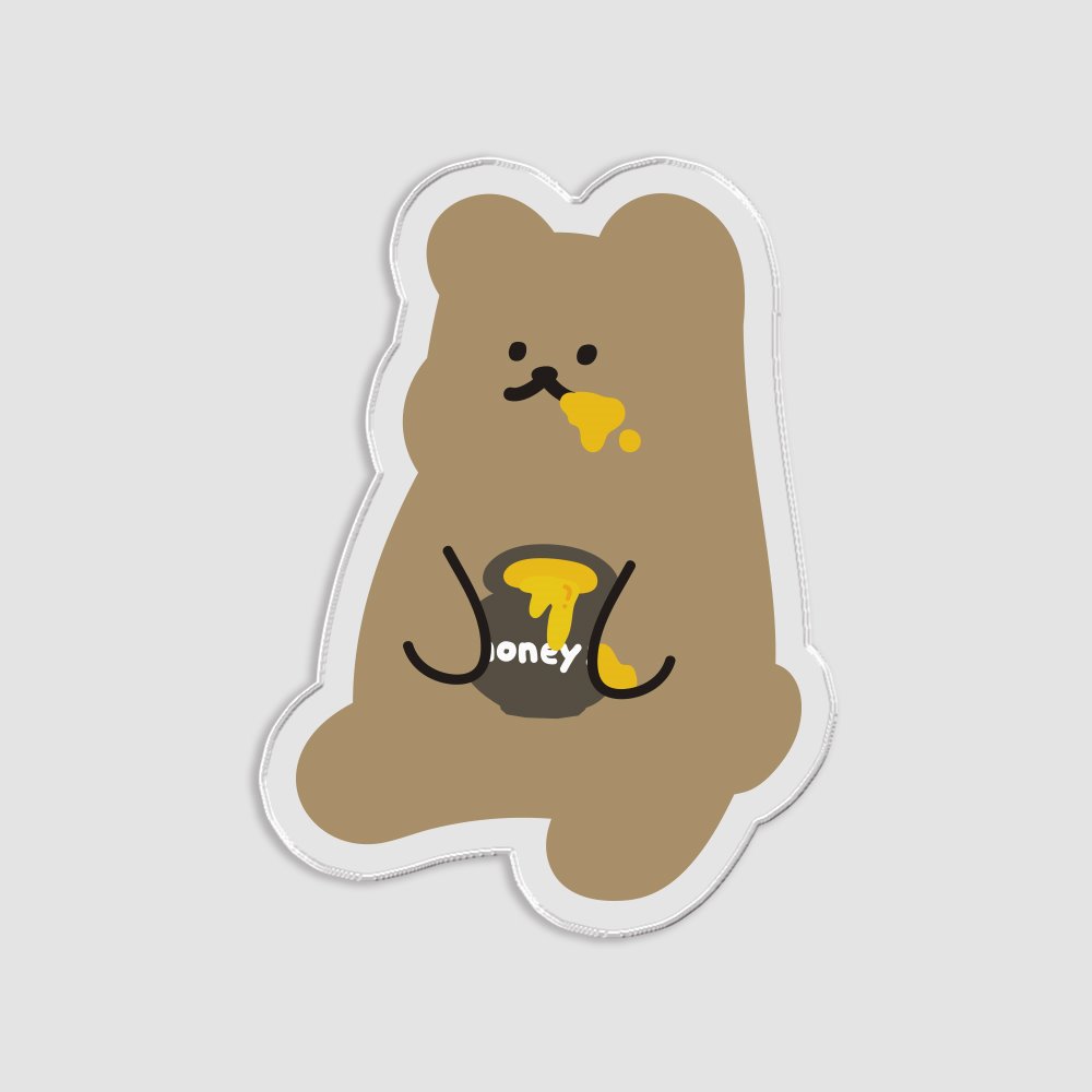 (아크릴톡) 꿀먹는 곰 . 핸드폰 그립톡 폰케이스 스마트톡